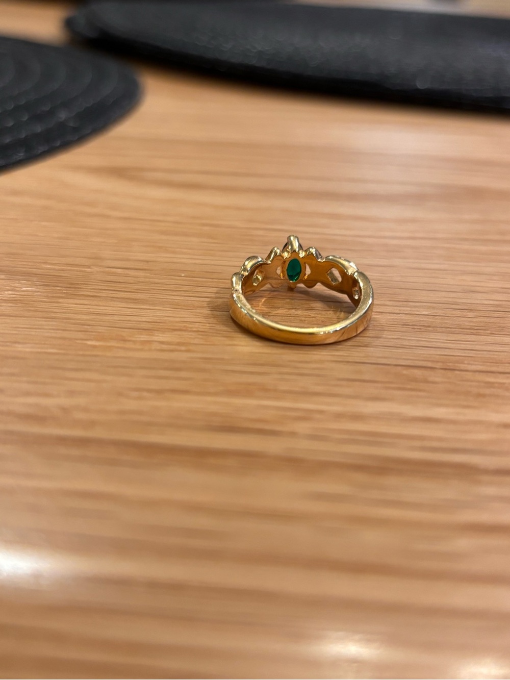 Gold plated vintage rings with gem stones - Picture 2 of 6
